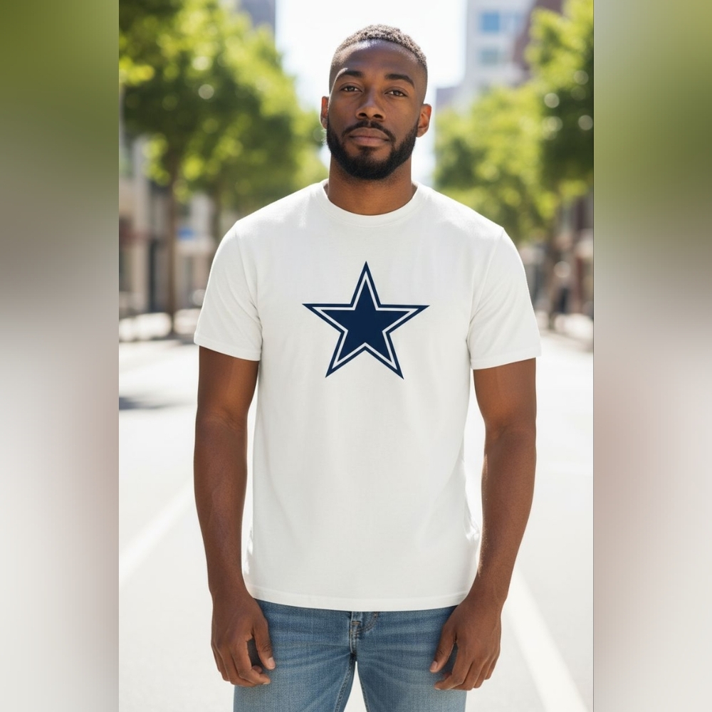 Dallas Cowboys White Star Logo Men's T-Shirt
